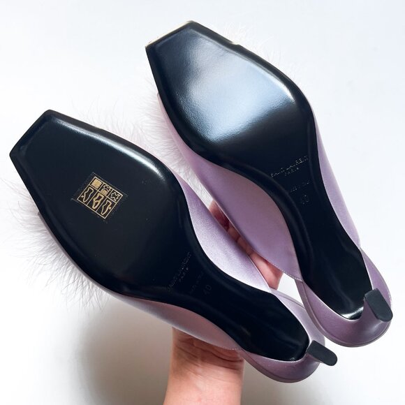 Saint Laurent Blanco 60 Sandal Mae Slip On Mule Poly Grey Size EU 40 US 10 NEW - Picture 14 of 16